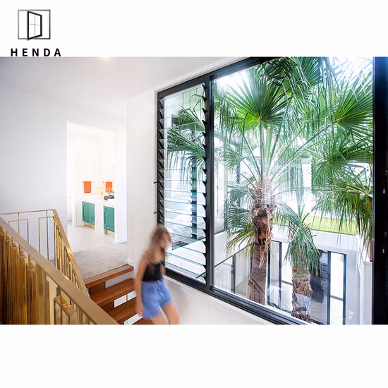 5 mm maßgeschneiderte Lamellenfenster aus laminiertem Glas mit modernen Fensterläden